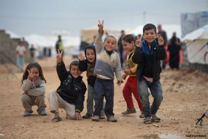 Palestinian children at Refugee camp in Syria
